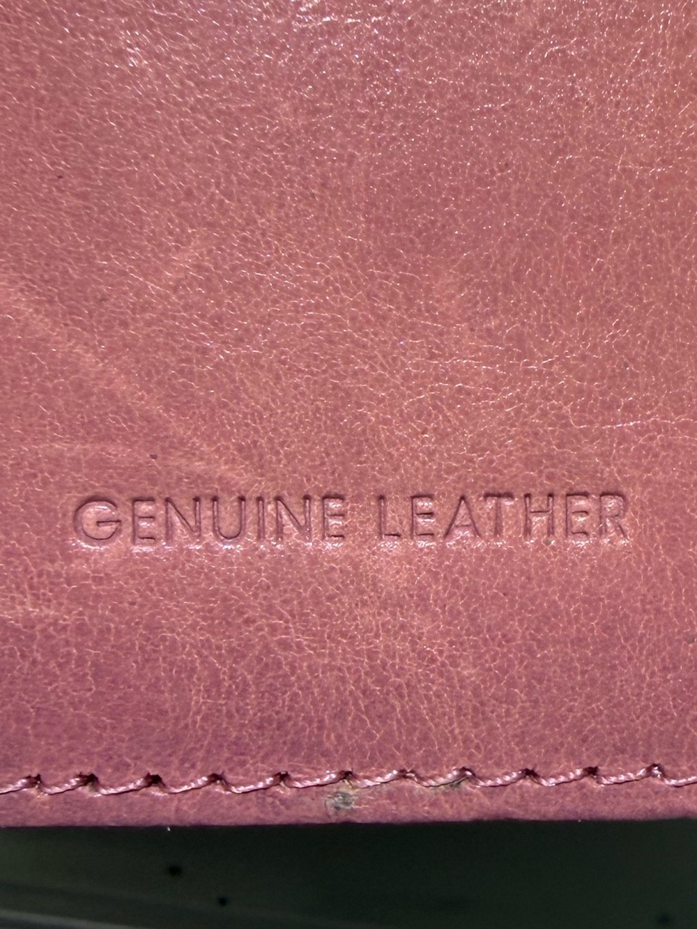 Mauve Pink Genuine Leather Passport Holder with Gold Embossing - Picture 4 of 5